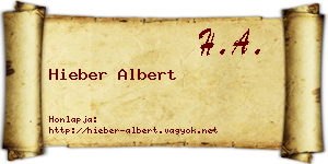 Hieber Albert névjegykártya
